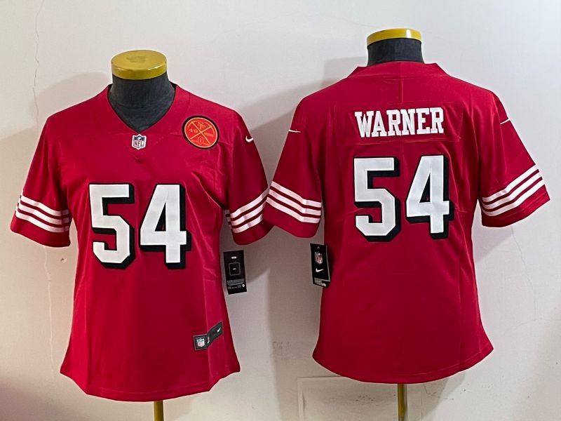 Youth 2025 San Francisco 49ers #54 Warner Red Nike Limited NFL Jersey style 005->youth nfl jersey->Youth Jersey